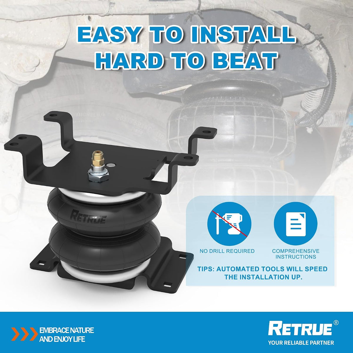 RETRUE Rear Air Bags Suspension Kit for 2005-2020 NISSAN Frontier
