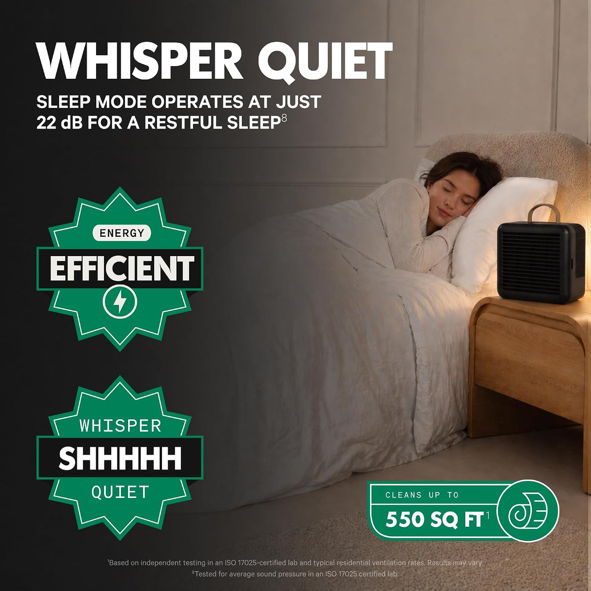 PuroAir 100i Smart HEPA Air Purifiers for Bedroom Home Pets - 550 Ft² (2PK)