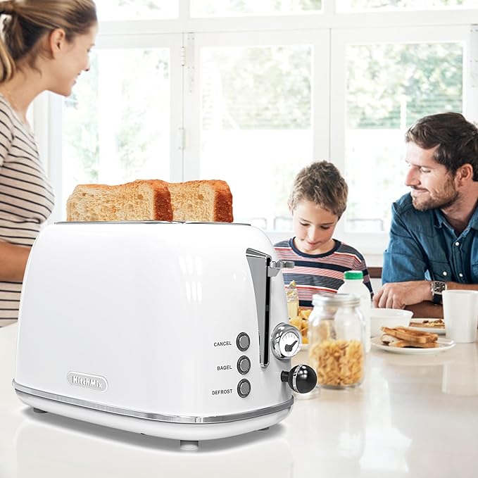 Toaster 2 slice, Retro Stainless Steel Toaster