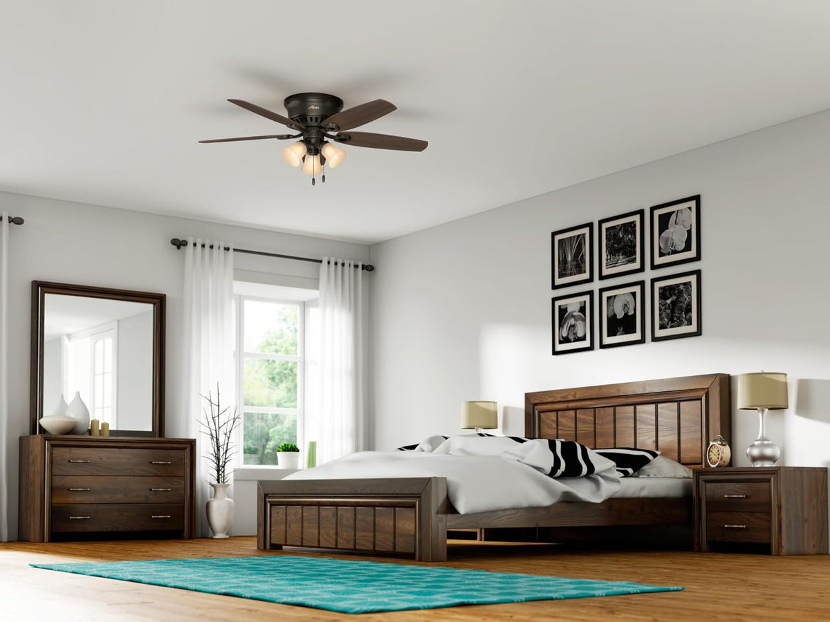 Hunter Builder, Indoor, Ceiling Fan, with LED Lights, 52 inch, New Bronze