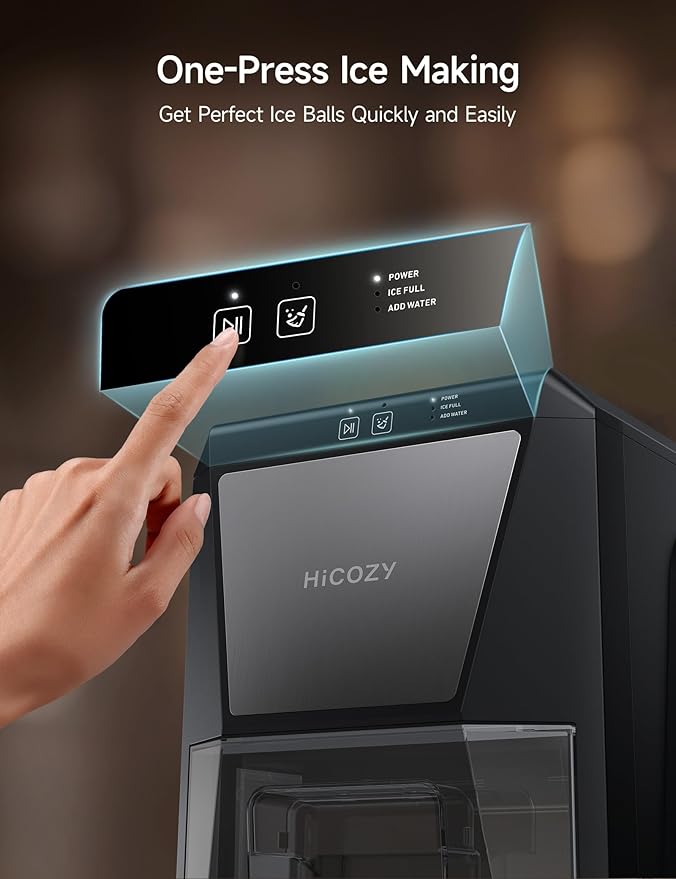 HiCOZY B1 Clear Ice Ball Maker Countertop, Sphere Ice Maker (40 Pcs)