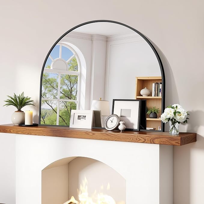 CIRCUMI Arched Wall Mirror, Metal Frame, Large Size