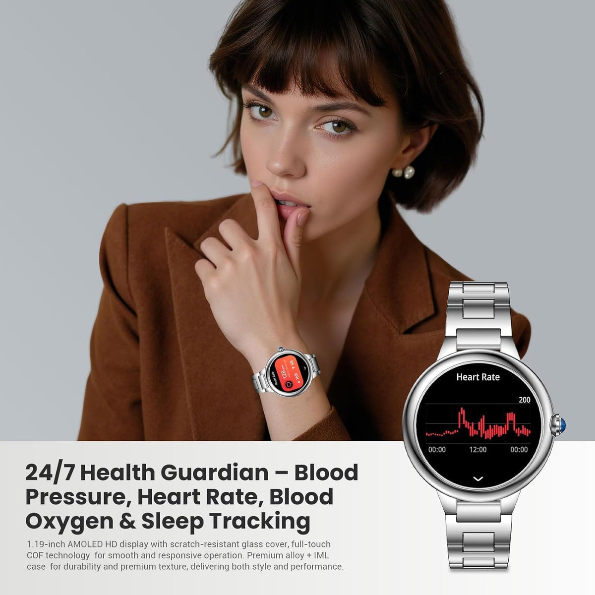 Luxury Smart Watches for Women, 1.19" AMOLED, DA GPT, Answer/Make Call