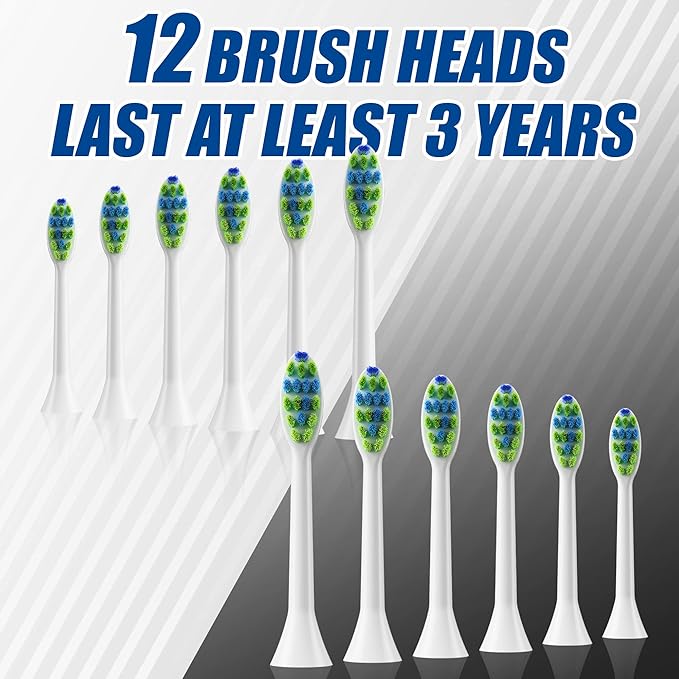 7AM2M Rechargeable Sonic Electric Toothbrush 2 Pack, Soft Toothbrushes