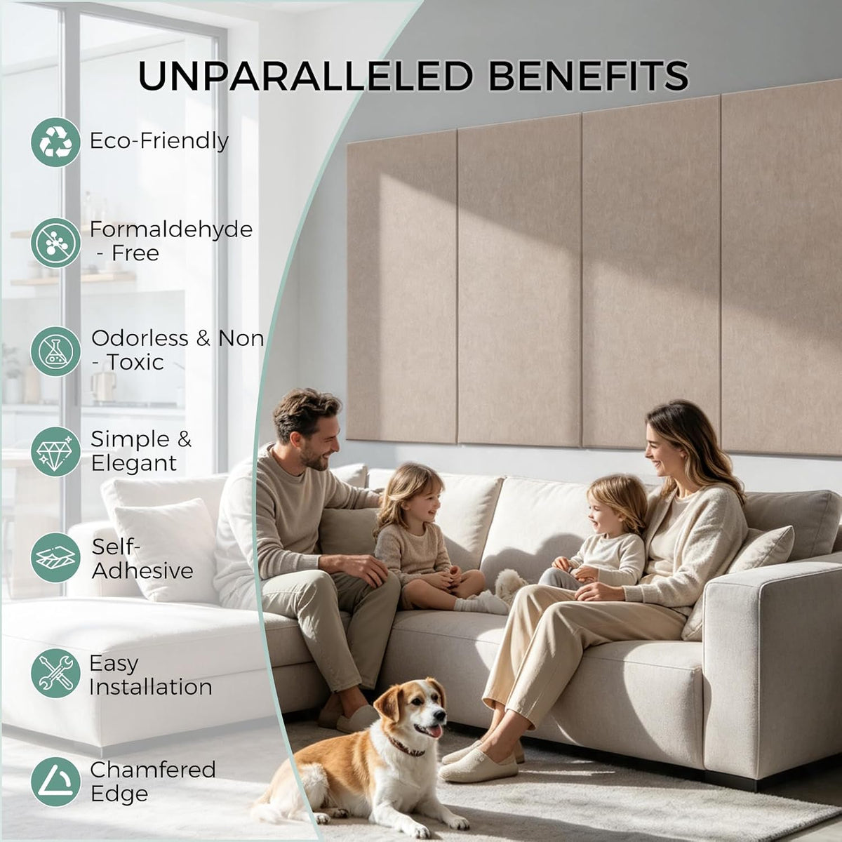 TO-TH Sound Proof Panels for Walls Thickened Acoustic Panel 2 Pack, Camel