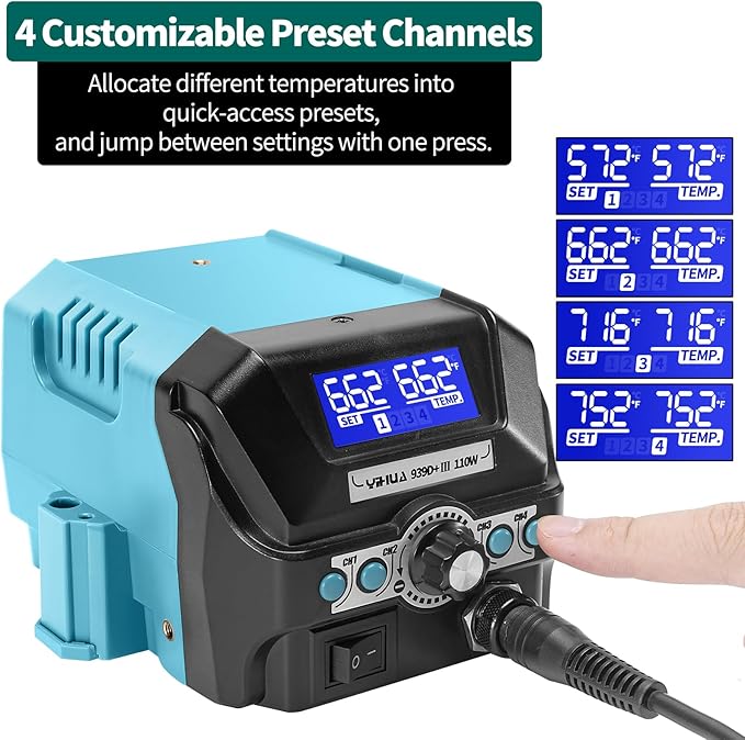 YIHUA 939D+ III EVO Digital Soldering Iron Station Kit 110W High Power
