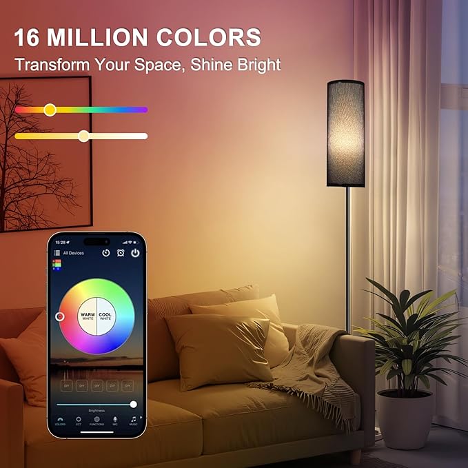 FRIDEKO HOME Floor Lamp, Color Changing Ambient Lighting