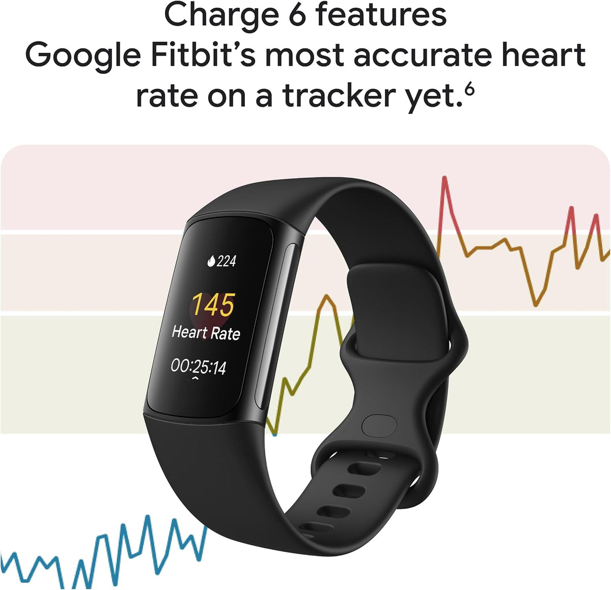 Google Fitbit Charge 6 - Fitness Tracker - Porcelain/Silver