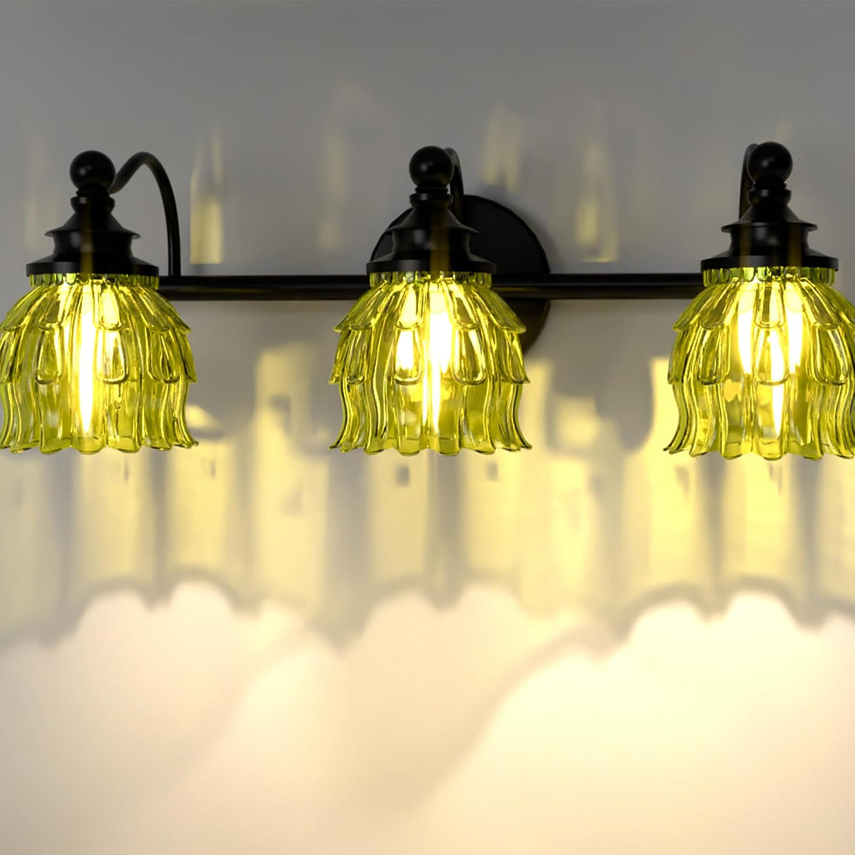 3-Light Bathroom Vanity Light Fixture Wall Mounted Mirror Front Lamp