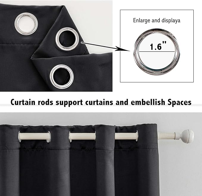 Anytime 100% Blackout Curtain 2 Panels Set, Thermal Insulated Window Drapes