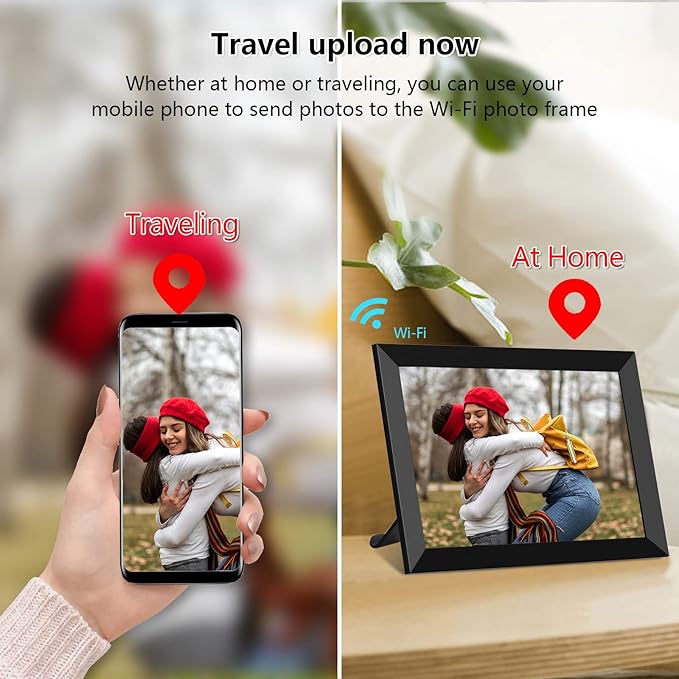 FRAMEO Digital Photo Frame WiFi 32GB 10.1 Inch 1280x800 IPS Touch Screen