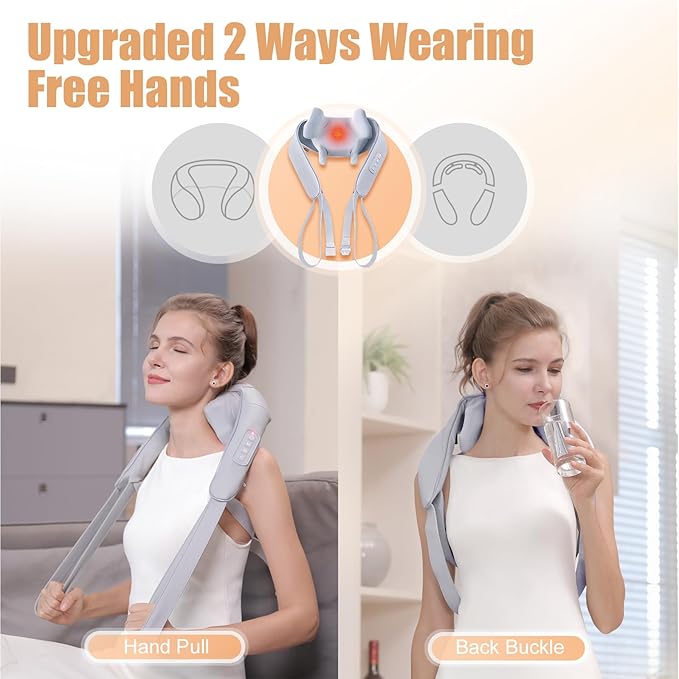 Electric Shiatsu Back and Neck Massager, Cordless Shoulder Massager