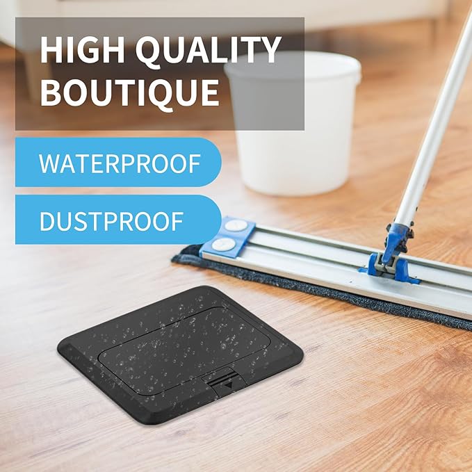Vagueior Pop-Up Floor Box Kit, 4.8A USB Outlet, 20A Tamper-Resistant Receptac...