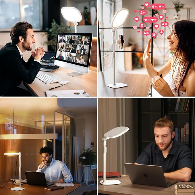 Lighting for Video Calls, 30 Light Modes Video Conference Light, Desk Ring Light