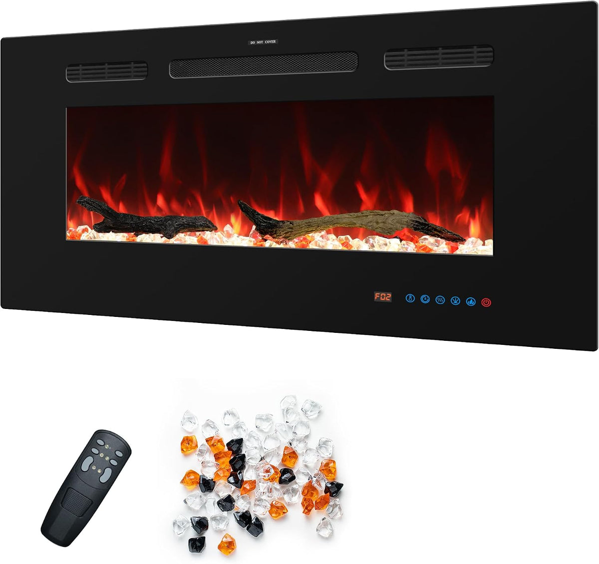 39" Electric Fireplace Inserts w/Thermostat, 9 Timer