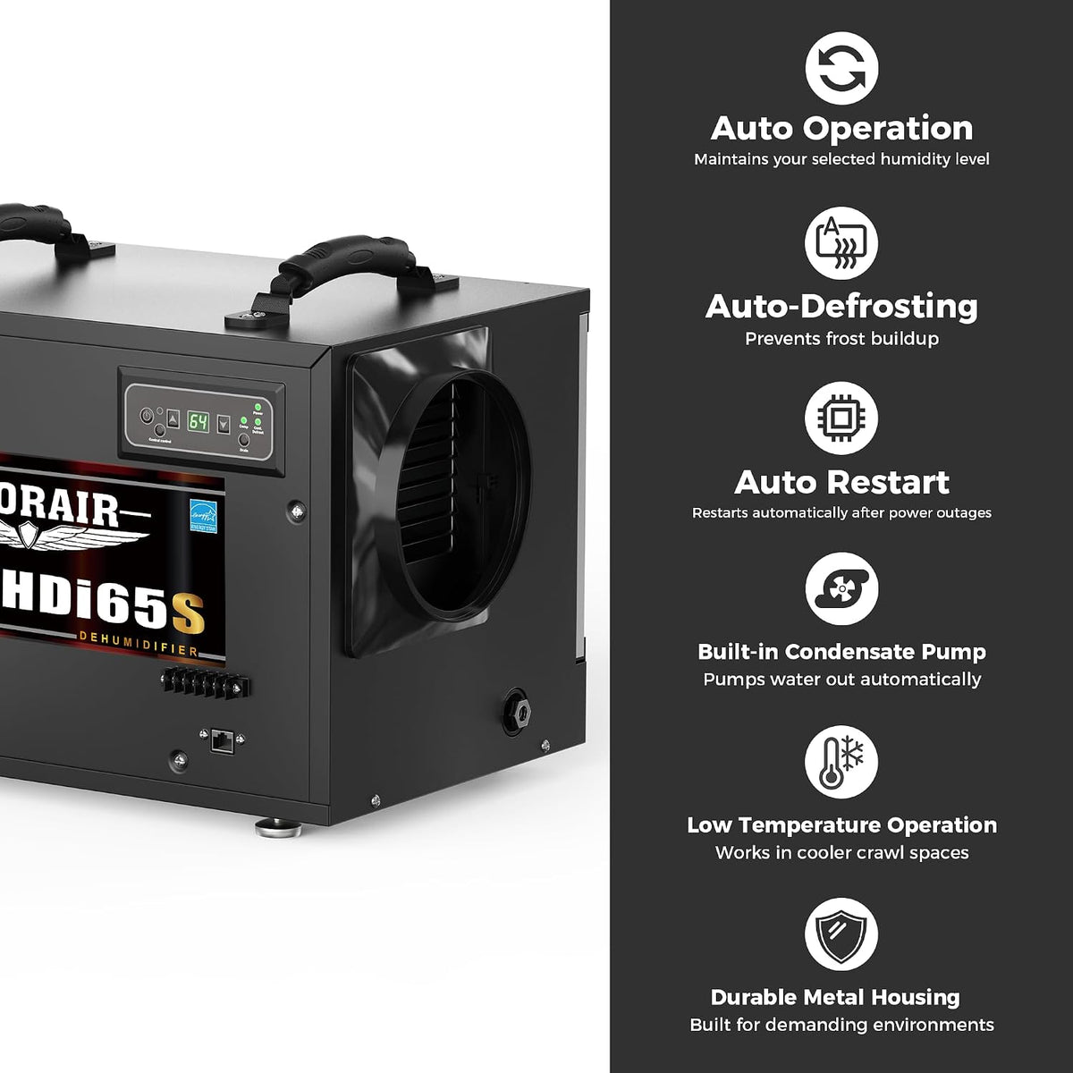 ALORAIR 120 Pints Energy Star Crawlspace Dehumidifier with Pump 1300 Sq.Ft.