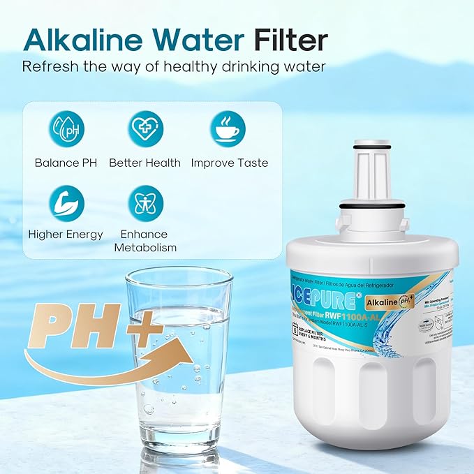 ICEPURE Alkaline DA29-00003G Refrigerator Water Filter Replacement (3Pack)