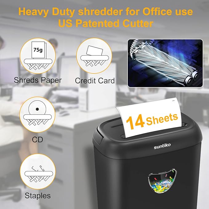 14 Sheet Cross Cut Paper Shredder