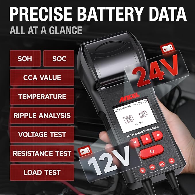 ANCEL BST600 Car Battery Tester - 12V/24V