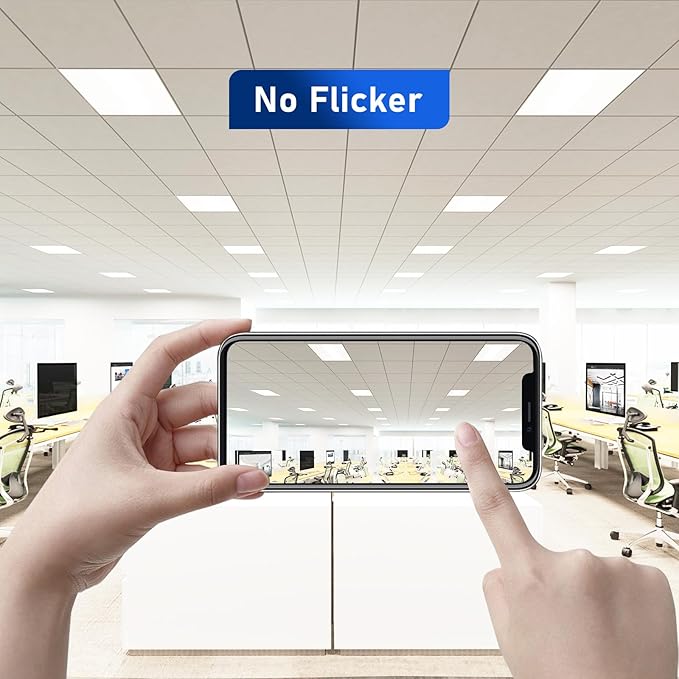 CycevSun 2x2 LED Drop Ceiling Lights Flat Panel Fixture, 0-10V Dimmable (24 P...