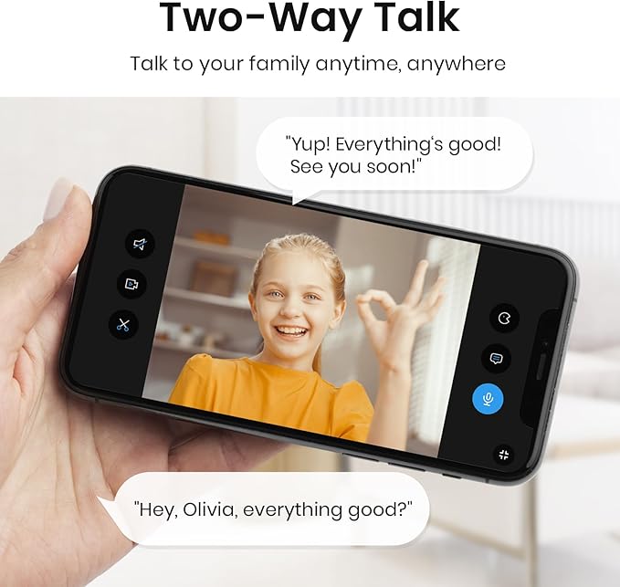 aosu 2K Security Camera Indoor, Baby Monitor Pet Camera One-Touch Call