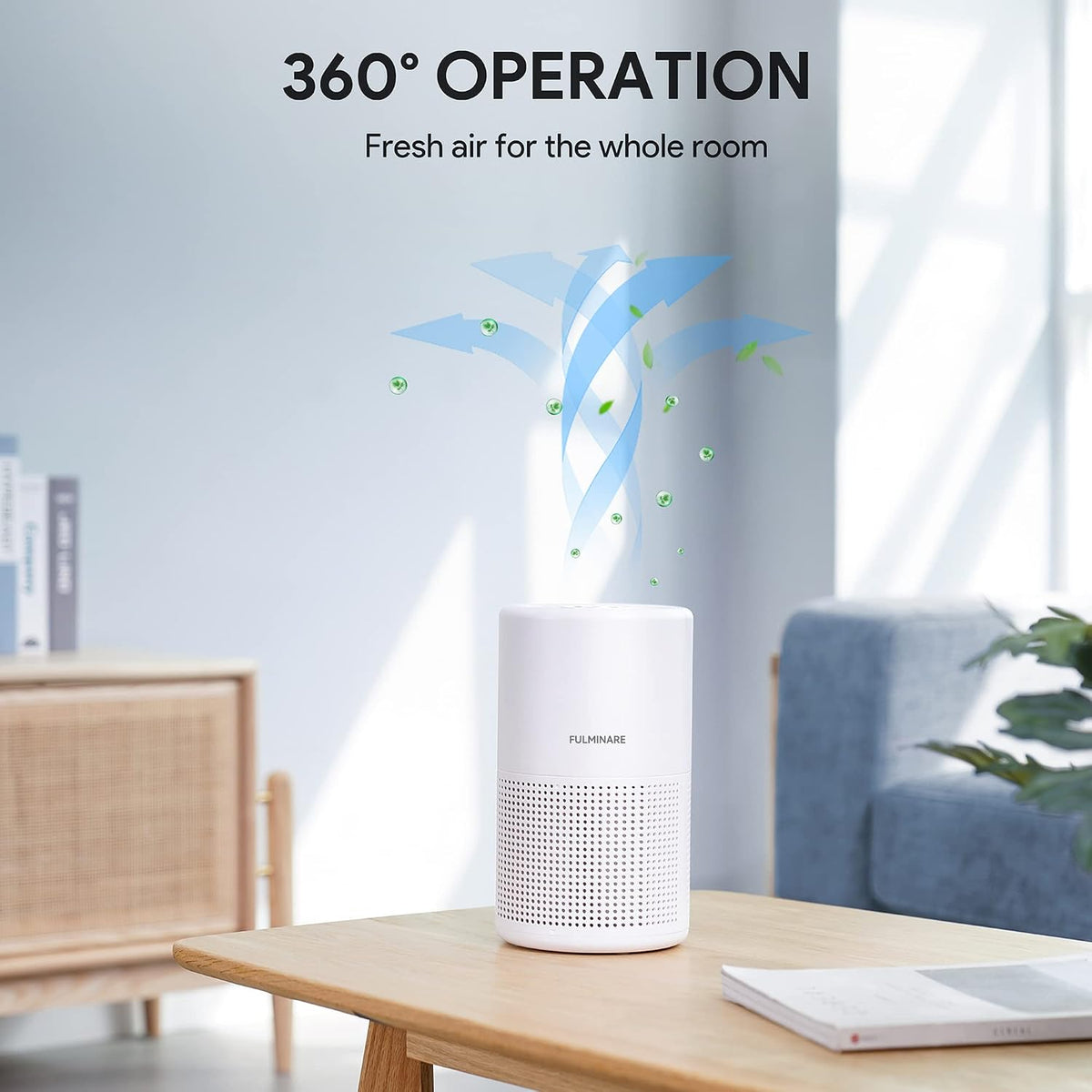 Air Purifiers for Bedroom, FULMINARE H13 True HEPA Filter (White 2 Pack)
