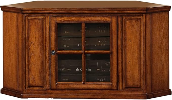 Opal Corner TV Stand for 50 Inch TVs, 46 Inch, Burnished Medium Oak,