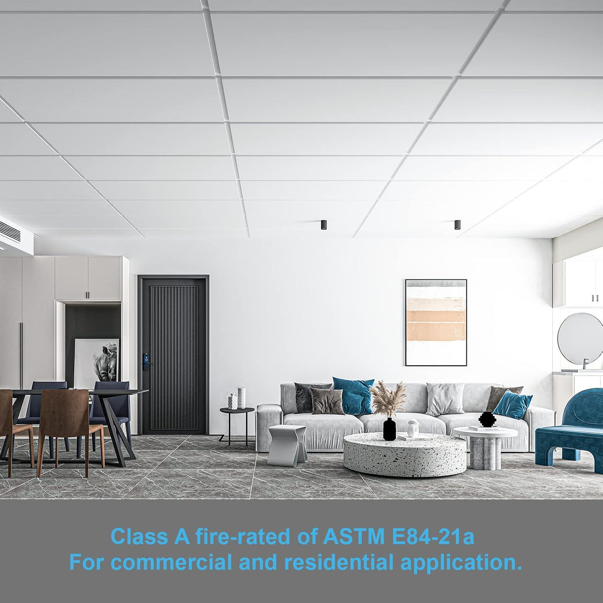 Art3d 10-Pack Smooth Drop Ceiling Tiles, No Sag and Breakage, White