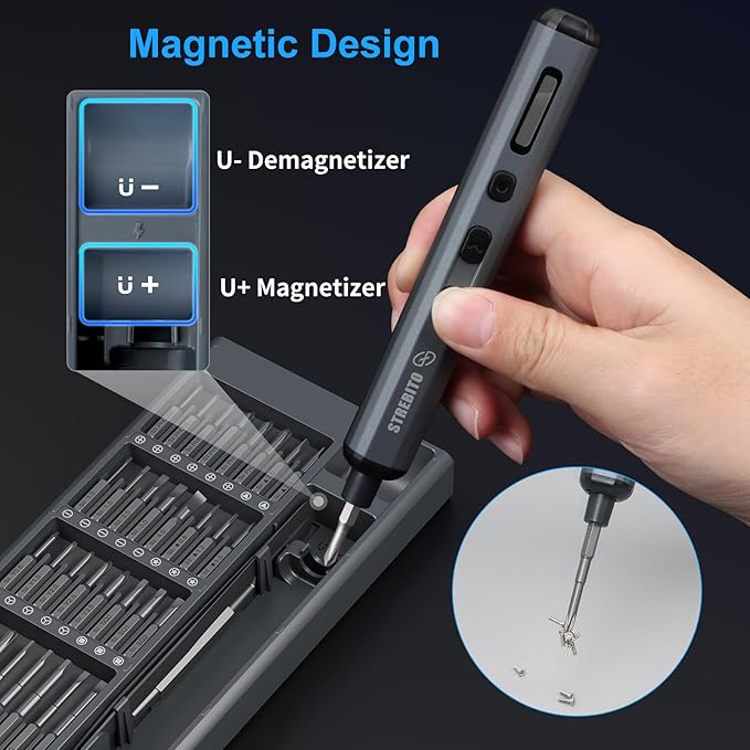 STREBITO Mini Electric Screwdriver Set, 70-in-1 Max Precision Electric