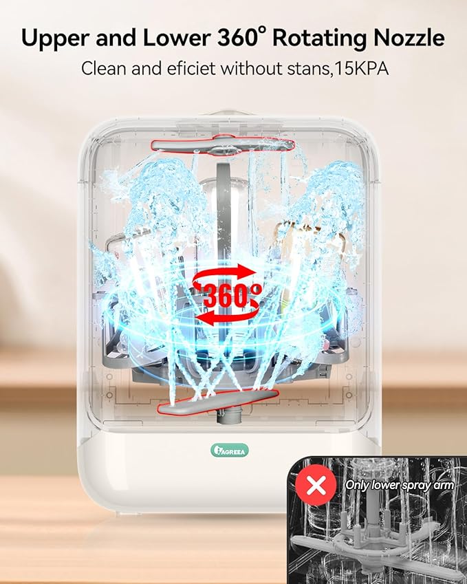 IAGREEA Baby Bottle Washer, Sterilizer and Dryer, All-in-One Pro Cleaning