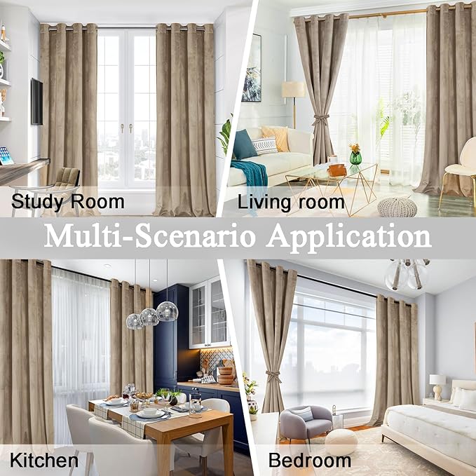 JIUZHEN Retro Velvet Curtains for Living Room