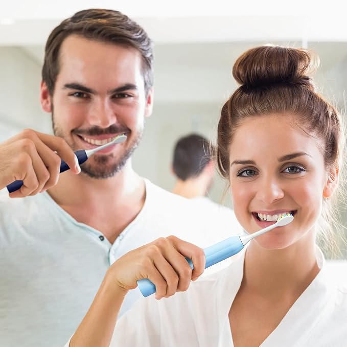 7AM2M Rechargeable Sonic Electric Toothbrush 2 Pack, Soft Toothbrushes