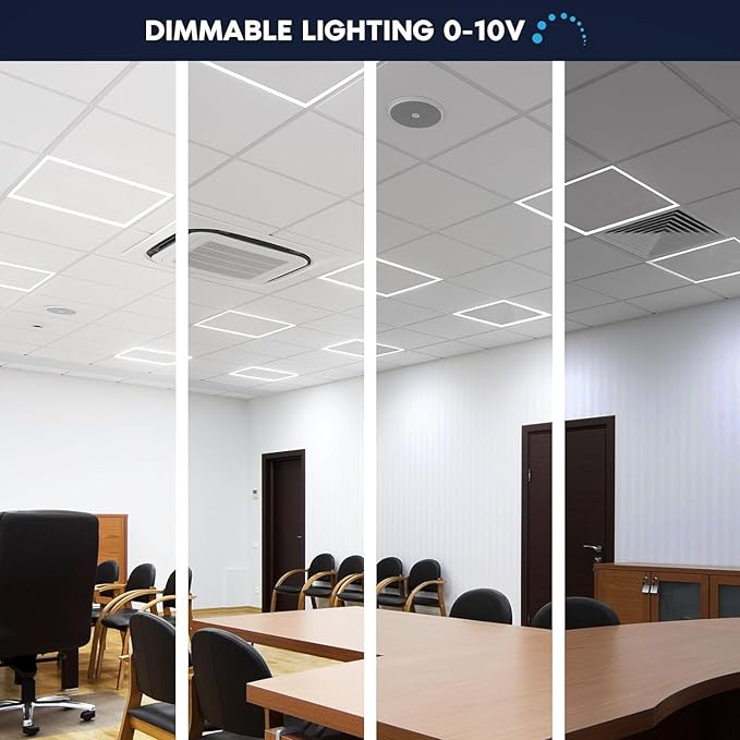 LED Energy Plus 2x2 FT Edge-Lit Frame LED Panel Lights, 5CCT Selectable (6 Pack)