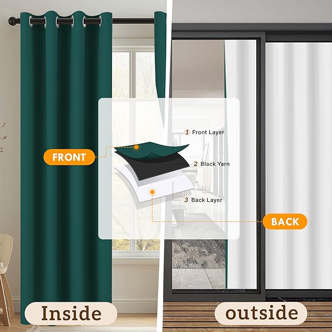 100% Blackout Curtains 108 Inch Length