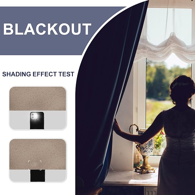 JIUZHEN Blackout Curtains for Bedroom (Set of 2)