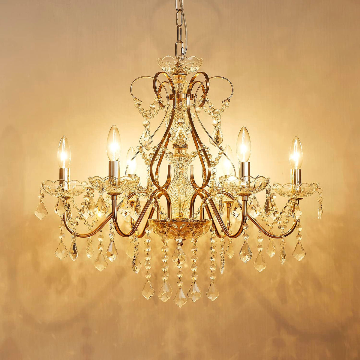 Saint Mossi 6 Light Crystal Chandelier Light Fixture Modern Chandelier Crysta...