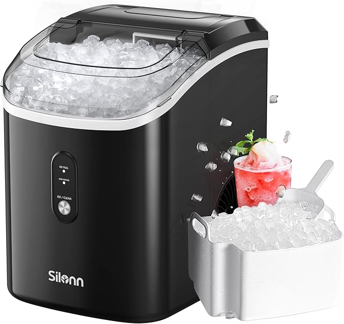 Nugget Ice Maker Countertop, Silonn Chewable Pellet Ice Machine