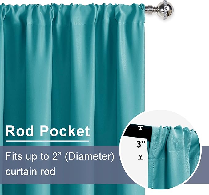 JIUZHEN 80 Inch Length Door Curtains (Set of 2)