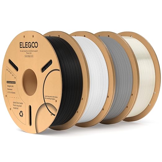 ELEGOO PLA Filament 1.75mm Bundle 4KG, 3D Printer Filament Bulk Dimensional