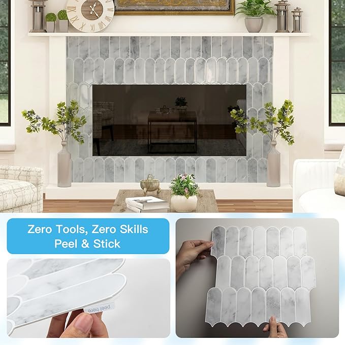 Art3d 12 x 12 Inch Heavy-Duty Peel and Stick Backsplash, Self-adhesive Wall (...