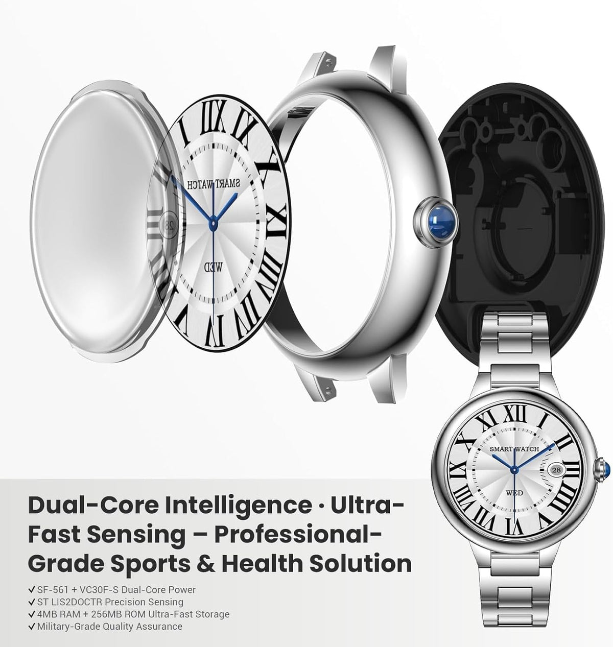 Luxury Smart Watches for Women, 1.19" AMOLED, DA GPT, Answer/Make Call