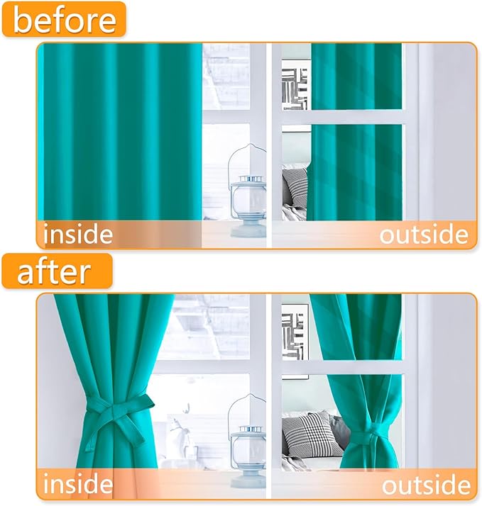 Hiasan Blackout Curtains for Bedroom, 60 x 84 Inches Long