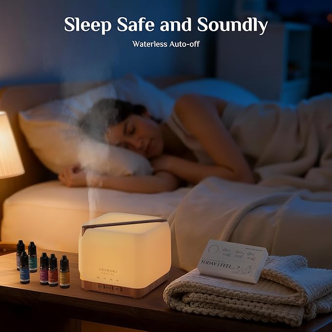 ASAKUKI Essential Oil Diffuser 700ml, Ultrasonic Aromatherapy Humidifier