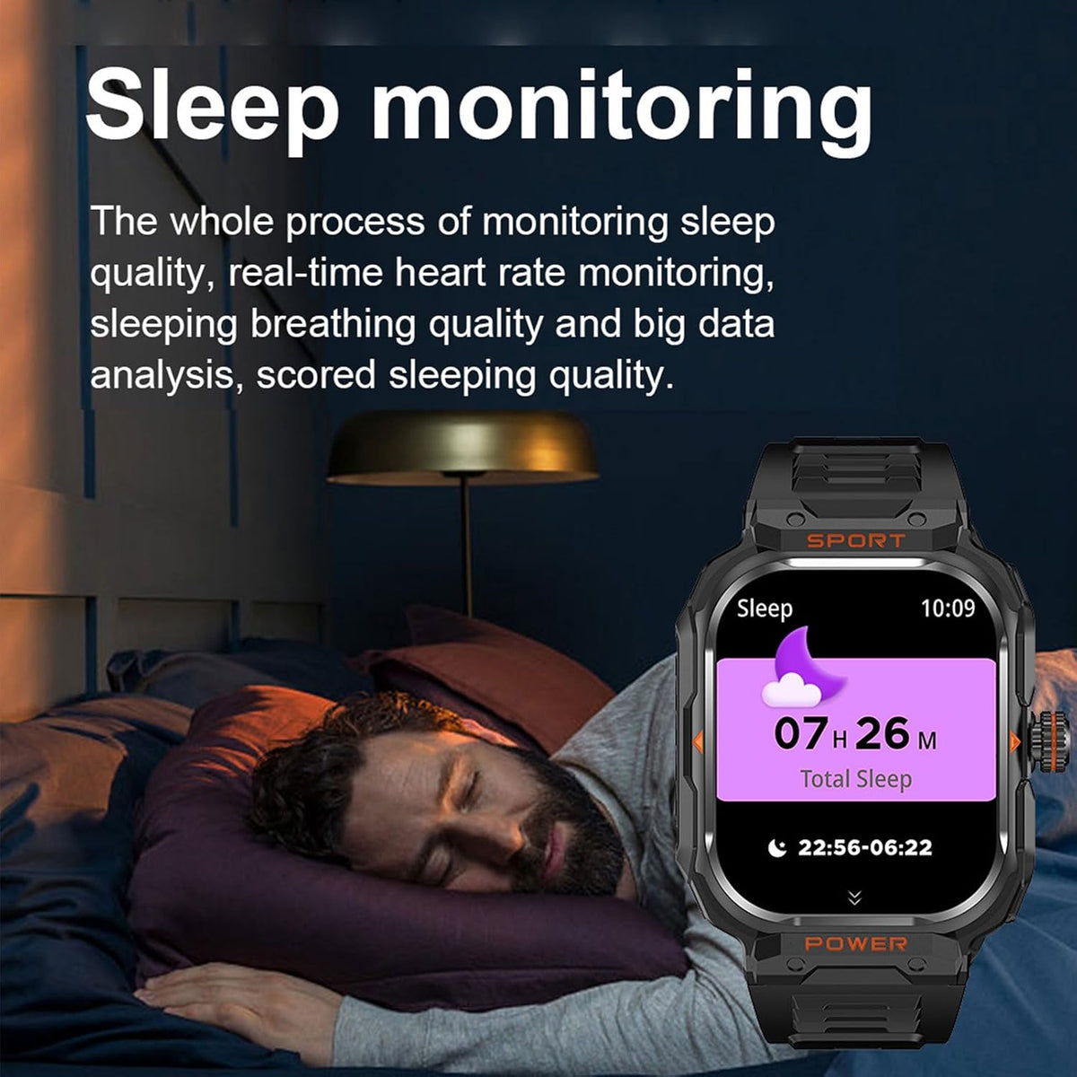 Military Smart Watch with Earbuds for Men and Women,2'' Tactical Disp...