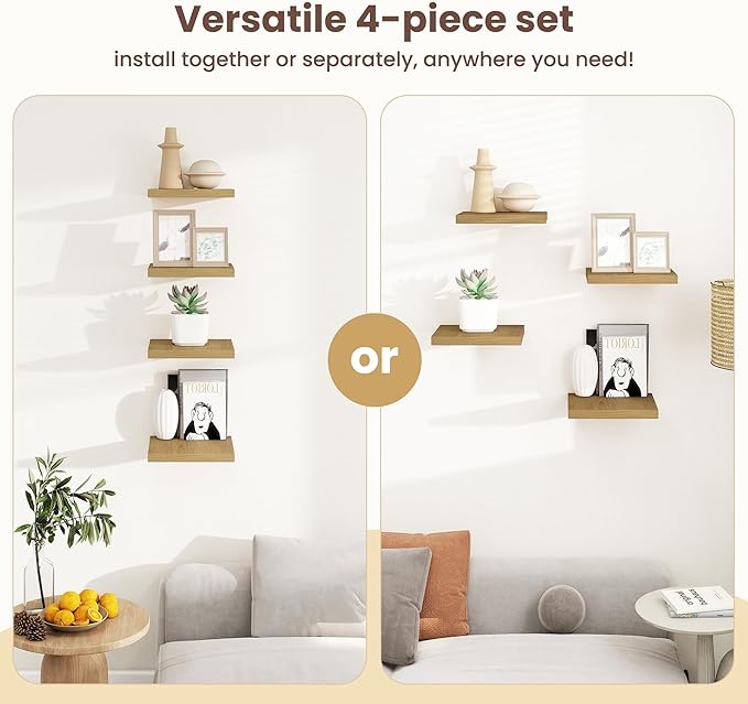 Fun Memories Square Floating Shelves (Set of 4)