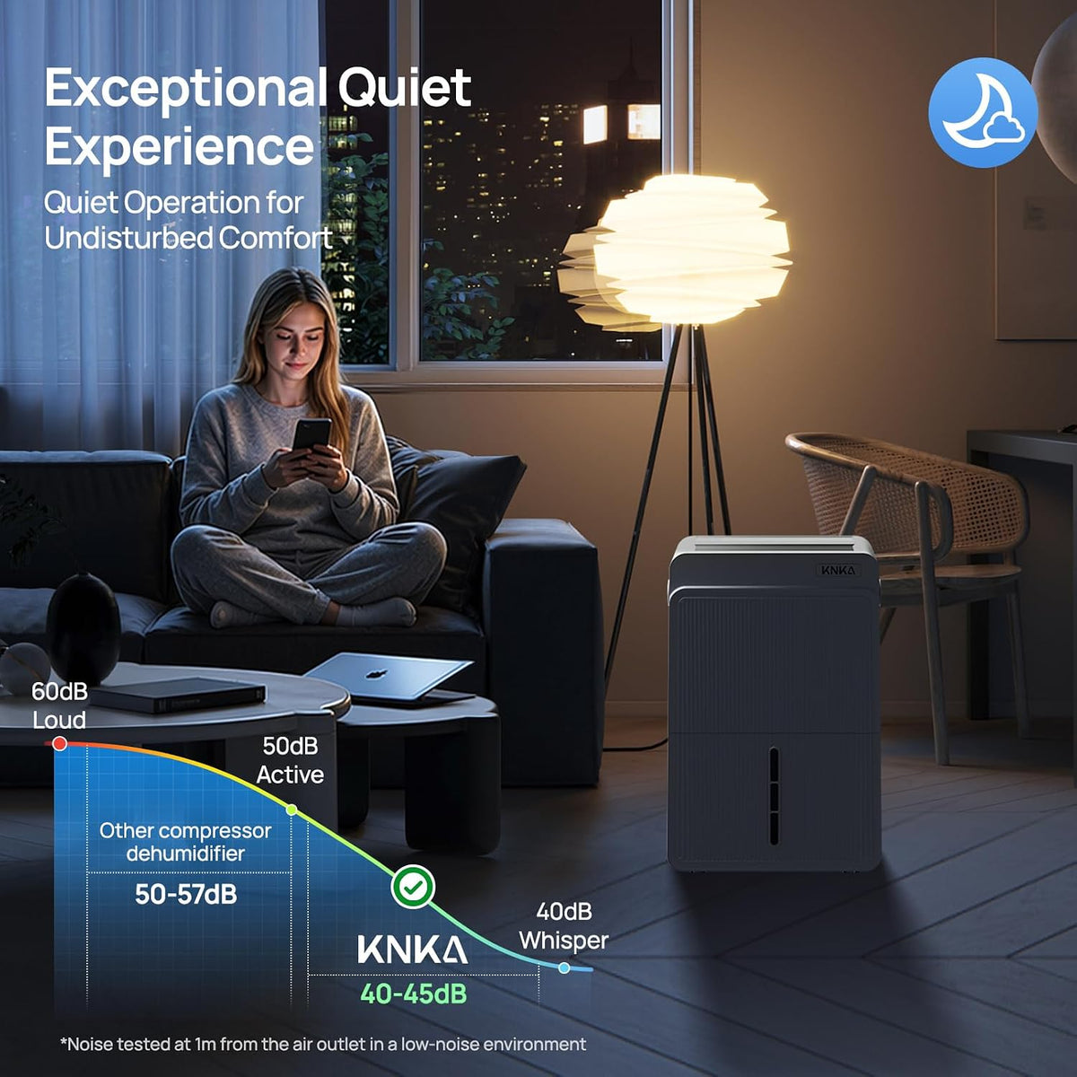 KNKA Energy Star 5000 Sq.Ft Dehumidifier for Basement, Max 74 Pint/Day