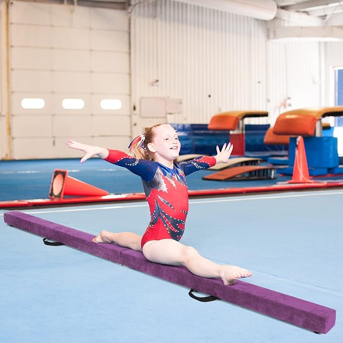 Giantex 7FT/8FT/9FT Balance Beam, Folding Gymnastics Beam w/Carry Handles