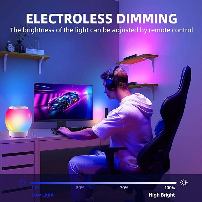 RGB ambient night light, Eye Caring, Stepless Dimming, Touch Night Lamp