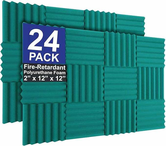 Foam Factory Inc 24 Pack Color Acoustic Foam Panel Studio Soundproofing Wedge