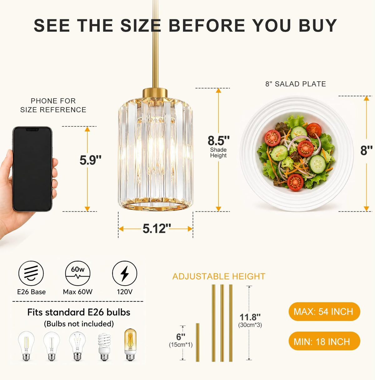 MQMQA Island Pendant Lights Kitchen Island 3 Pack Hanging Light Fixture